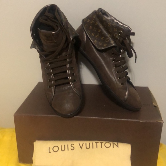 Louis Vuitton, Brown Monogram canvas & Leather Brea Sneaker size 39 / 1/2 - Picture 3 of 4